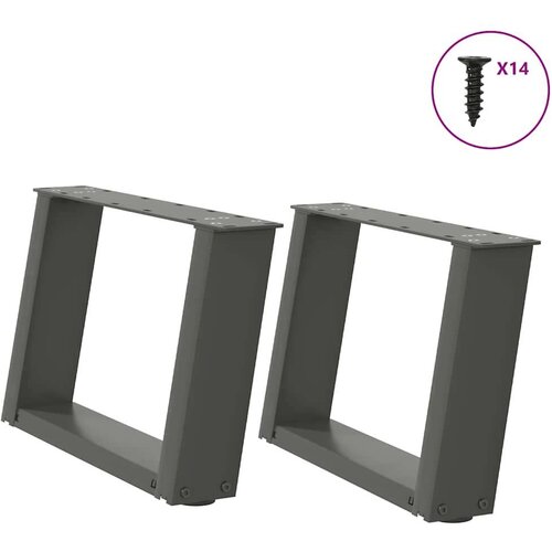  Noge za stolić U-oblika 2 kom antracit 40x(30-31) cm čelik Cijene