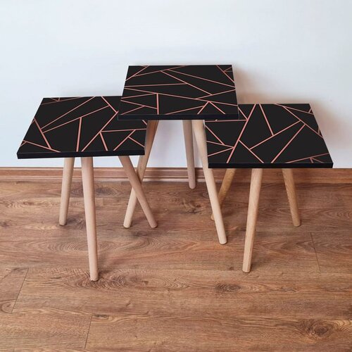 Hanah home Set 3 stočića 3Shp335 Black Cene