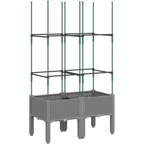  Vrtna sadilica s re&amp;scaron;etkom svjetlosiva 80 x 40 x 142,5 cm PP Slike