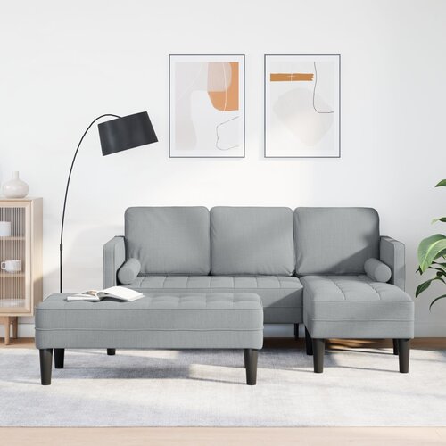 vidaXL 2-delni set sofa s blazinami svetlo siva tkanina Cene