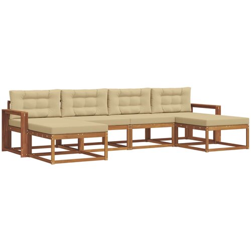  Set vanjskih sofa 6 kom. Prirodna i bež Smeđa 337 x 162,5 x 73 cm Slike