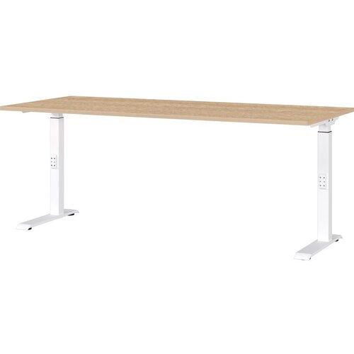 Germania Pisalna miza z nastavljivo vi&amp;scaron;ino z mizno plo&amp;scaron;čo v hrastovem dekorju 80x180 cm Downey &amp;ndash; Slike