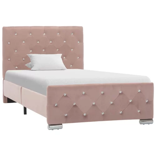 vidaXL Okvir za krevet od tkanine ružičasti 90 x 200 cm