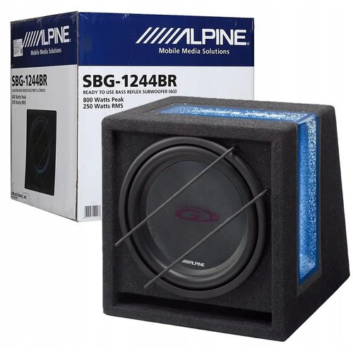 Alpine SBG-1244BR Subwoofer u kutiji 12 250W RMS / 800W Slike