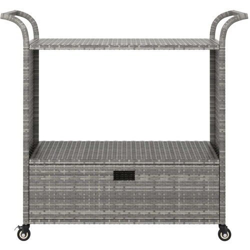 VidaXL Barska kolica s ladicom siva 100 x 45 x 97 cm od poliratana Slike