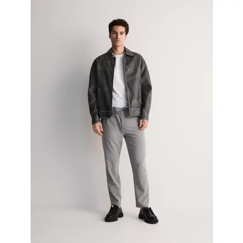 Reserved - Slim hlače mrkva kroja - light grey