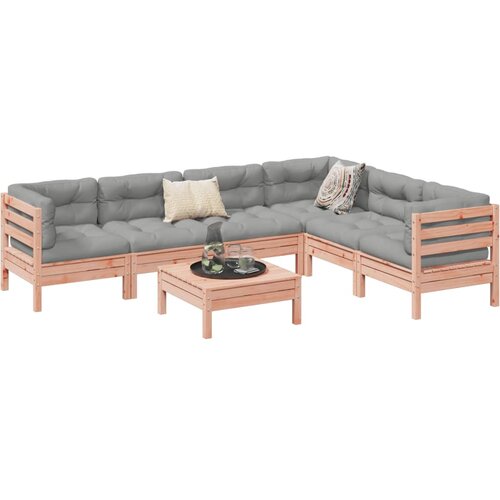 VidaXL 7-dijelni set vrtnih sofa s jastucima masivno drvo duglazije Slike
