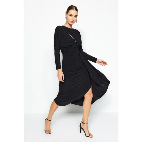 Trendyol Black Fitted Cut Out/Window Detail Dress