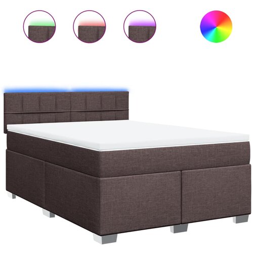 Maison Chic Box spring postelja - Vzmetna postelja z vzmetnico temno rjava 140x200 cm blago SL4405, (21903685) Cene