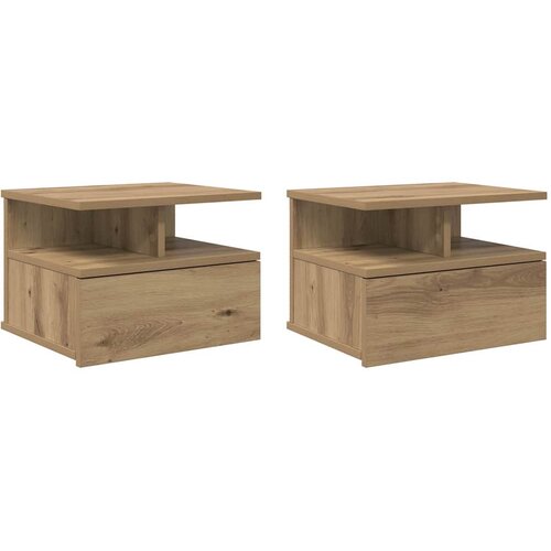  Lebdeća noćna ormarić 2 pcs Umjetnički hrast 40 x 31 x 28 cm Slike