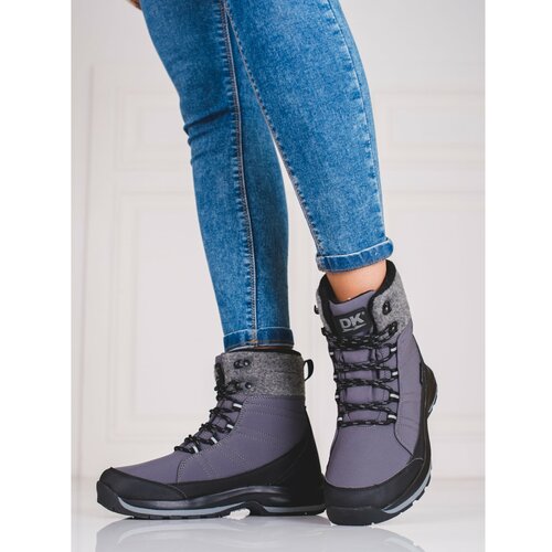 DK Lace-up snow boots for women gray Cene