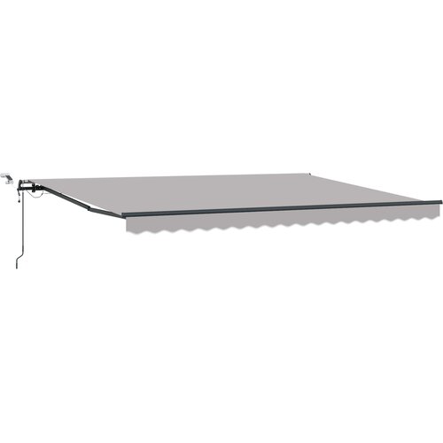 vidaXL Avtomatska retraktibilna tenda z LED svetlo siva 450x350 cm, (22150200) Cene