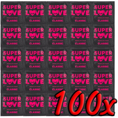 SuperLove Premium Latex Condoms Classic 100 pack Slike