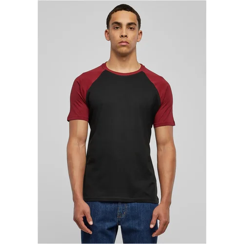 Urban Classics Raglan contrasting t-shirt blk/burgundy