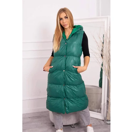 Kesi Quilted vest with a hood green