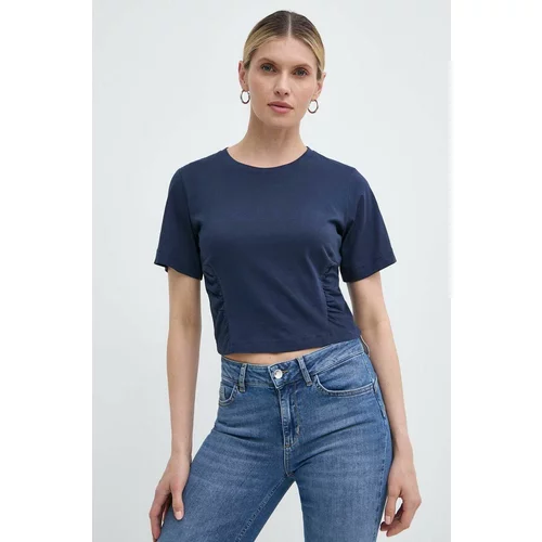 Silvian_Heach Bombažna kratka majica ženski, mornarsko modra barva