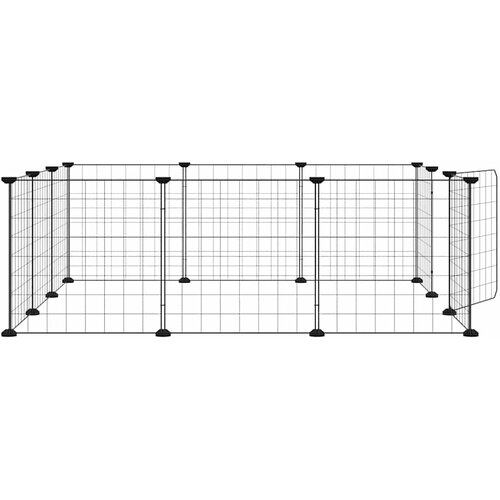  Kavez za kućne ljubimce s 12 panela i vratima crni 35x35 cm čelik Slike