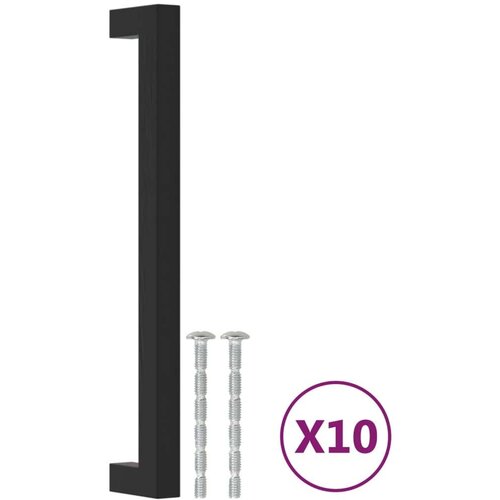 VidaXL Ručke za ormarić 10 kom crne 192 mm od nehrđajućeg čelika Slike