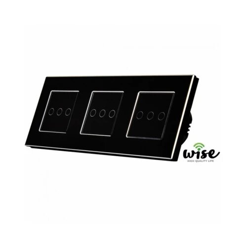 Wise wifi pametni prekidač 9 tastera - modularni sa 3 modula - aluminijumski panel crni Cene