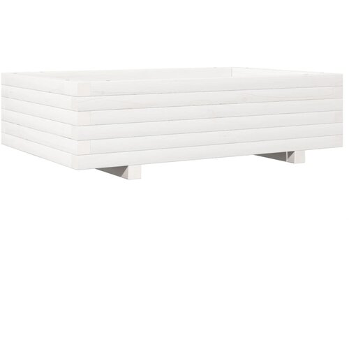  Vrtna sadilica bijela 90 x 60 x 26,5 cm od masivne borovine Slike
