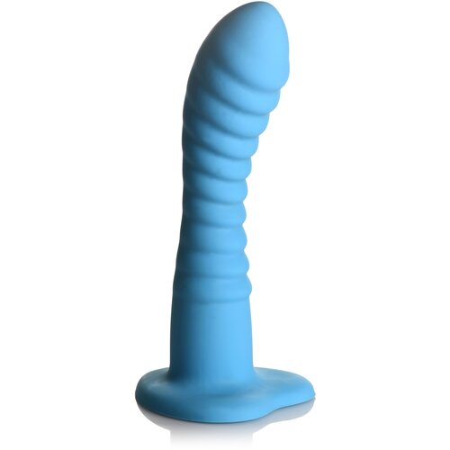 Simply Sweet Ribbed Silicone Dildo 7&amp;quot; Blue Slike