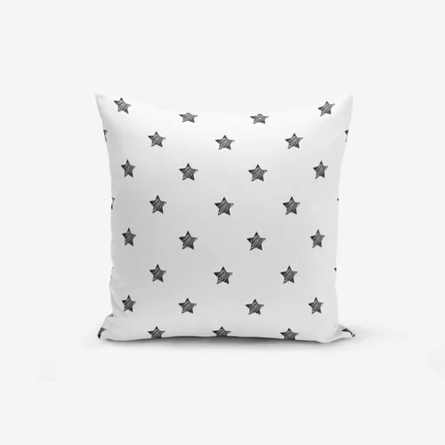 Minimalist Cushion Covers crno-bijela jastučnica s primjesom pamuka White Background Star, 45 x 45 cm