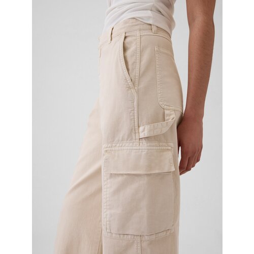 GAP Trousers with pockets Baggy Khaki Cargo - Women's Cene