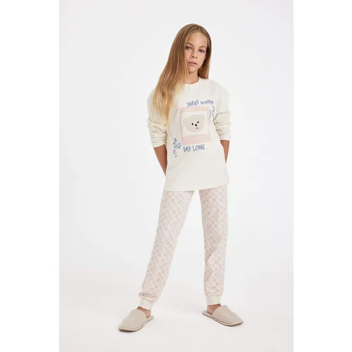 Defacto Girl Printed Long Sleeve Pajama Set