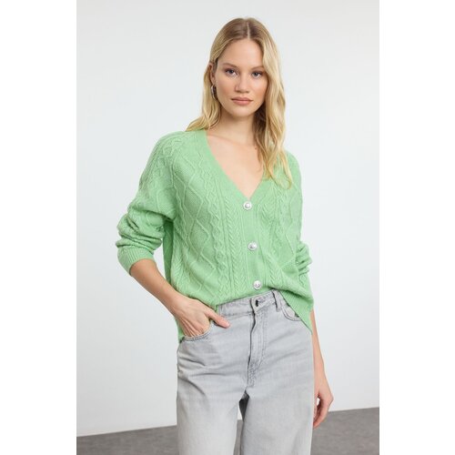 Trendyol Mint Wide Pattern Glittery Knitted Cardigan Cijene