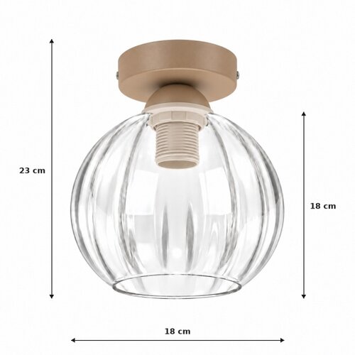 Brilagi LED plafonsko svetlo RETRO GLASS 1xE27/60W/230V prečnik 18 cm bež/prozirno Slike