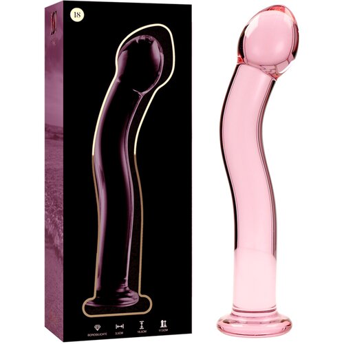 Ibiza Nebula Model 18 Dildo Borosilicate Glass 18.5x3.5cm Pink Slike
