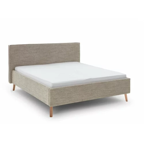 Meise Möbel Bež tapecirani bračni krevet s prostorom za odlaganje s podnicom 180x200 cm Riva –