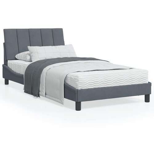 vidaXL Posteljni okvir z vzglavjem temno siv 100x200 cm žamet Cene