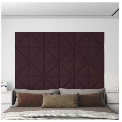 vidaXL Stenski paneli 12 kosov vijolični 30x30 cm blago 0,54