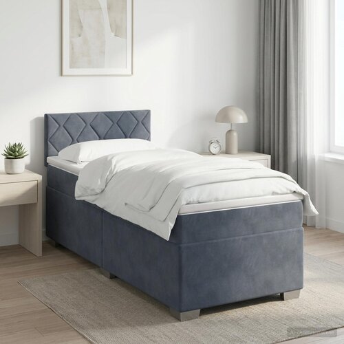  Boxspring krevet s madracem Tamnosiva 90 x 190 cm Bar&scaron;un Cijene