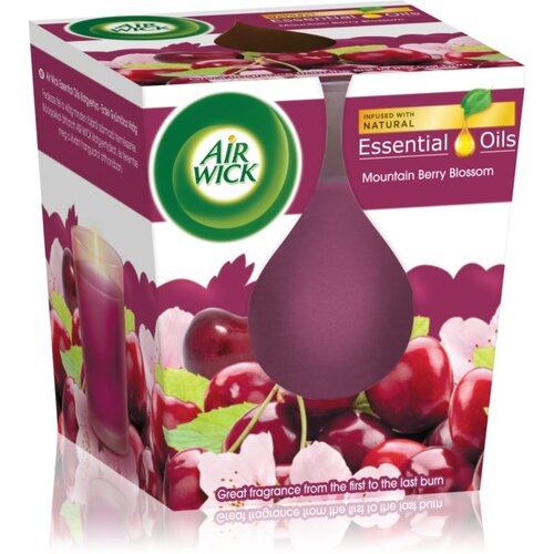 Air Wick Essential Oil Mountain Berry Blossom mirisna svijeća 105 g Slike