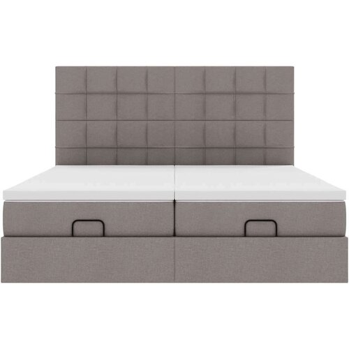 VidaXL otomanski okvir kreveta s madracima smeđesivi 200x200cm tkanine Slike