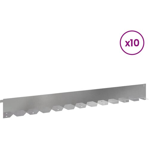  Ograda oko Travnjaka 10 pcs 102 x 10 x 4 cm Čelik Srebrna Slike