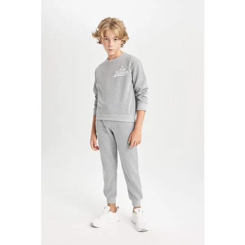 Defacto Boy Printed Sweatshirt Tracksuit Bottom 2-Piece Set