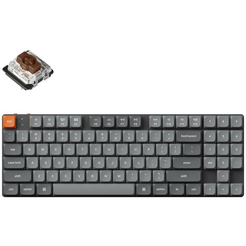 KEYCHRON K13 Max Brezžična Mehanska Tipkovnica Low-Profile, Bluetooth / 2.4 GHz, Bela osvetlitev, Gateron Brown, US Layout, K13M-A3, (21733822) Slike