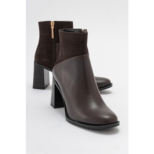 LuviShoes ROPA Women's Brown Heeled Boots Cene