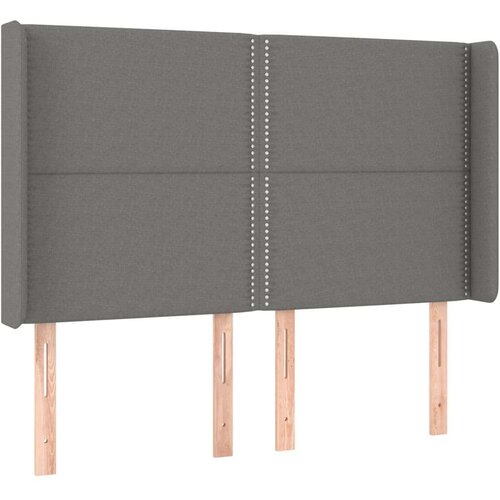  Uzglavlje tamnosivo 147 x 16 x 118/128 cm od tkanine Slike