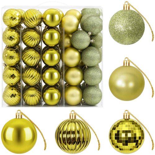  Set božićnih kuglica 75 kom. Svijetlo zelena 6 cm Polistiren Slike
