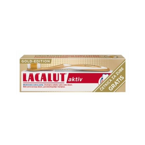 Lacalut pasta za zube aktiv 75ML + gold četkica Cene