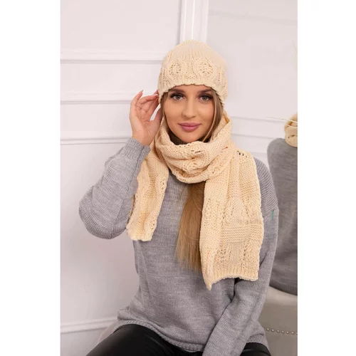 Kesi Women's set with a shawl Adrianna K417 beige