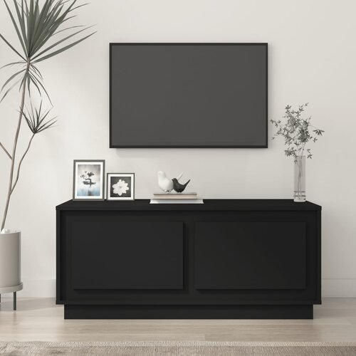 VidaXL Klubska mizica črna 102x50x44 cm inženirski les Slike
