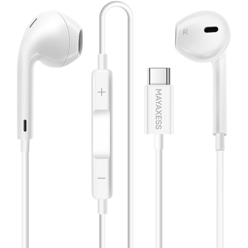 Oem Mayaxess, Žične USB-C slušalke z vgrajenim mikrofonom za Samsung Galaxy S25 / S25 Ultra / S25 Plus / S25 SE / S25 Edge, Bela, (5000231571) Cene
