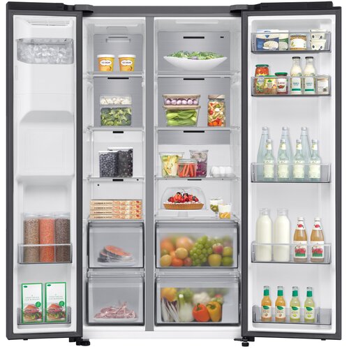 Samsung RS70F66KBFEF Ameri&amp;scaron;ki hladilnik z vodo, No Frost+, Premium Black Steel Slike