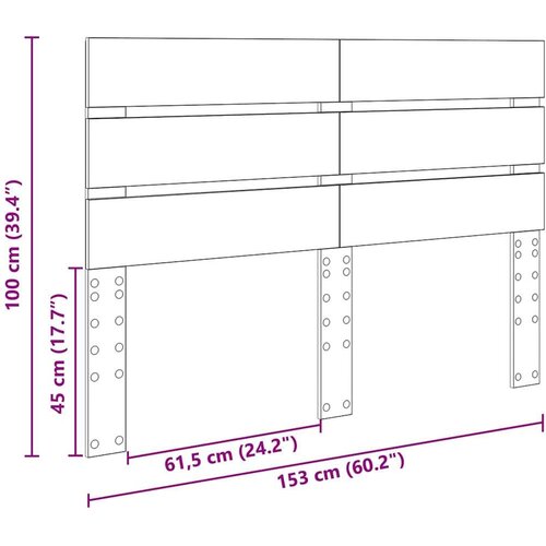  Uzglavlje s uzglavljem Crni hrast 150 cm Konstruirano drvo Slike