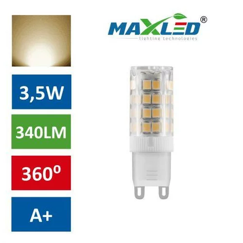 MAX-LED LED žarnica - sijalka G9 3,5W (25W) toplo bela 3000K